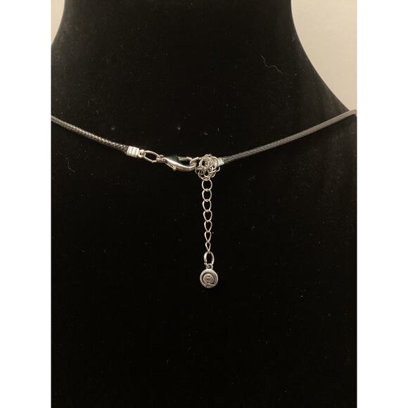 C 1946 Peridot Pendant with Yellow Turquoise Charms on Black Rope Necklace - Picture 2 of 2